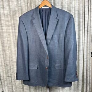 LAUREN RALPH LAUREN Men's Blue Linen‎ Blend Suit Jacket Blazer Size 46R